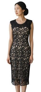 Live Fast Love Hard Women Black Lace Lined Sleeveless Dress Size Size XL Elegant